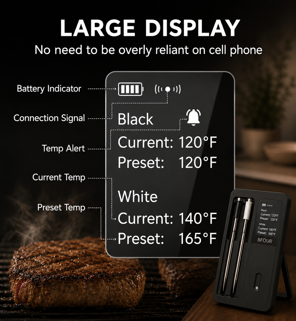 Frysmart™ Wireless Meat Thermometer Pro 2 Probe