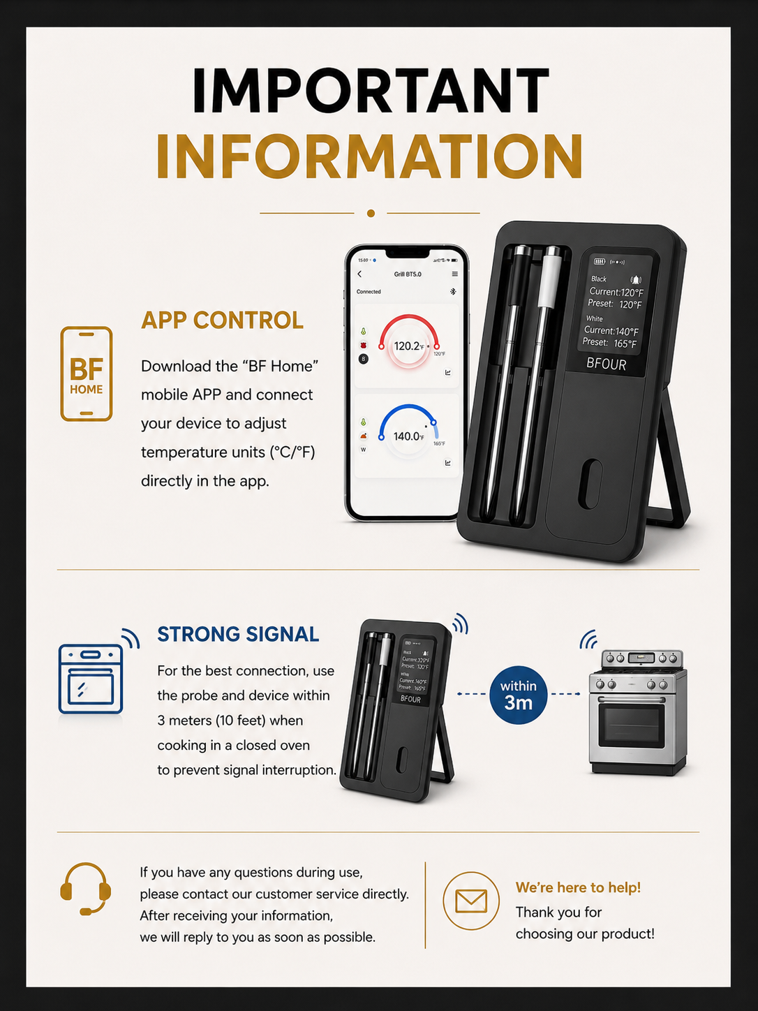 Frysmart™ Wireless Meat Thermometer Pro 2 Probe