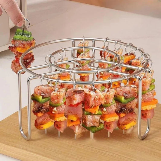 24 * Air Fryer Kebab Skewer +1 * Gril BBQ Rack Stand Stainless Steel Accessories